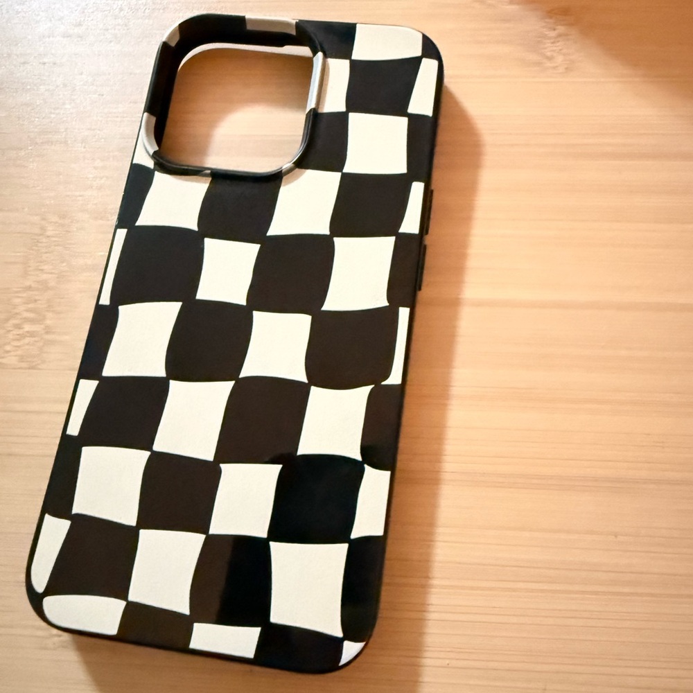 iPhone 13 Pro Case | Black & White Checkerboard | Protective Slim Fit